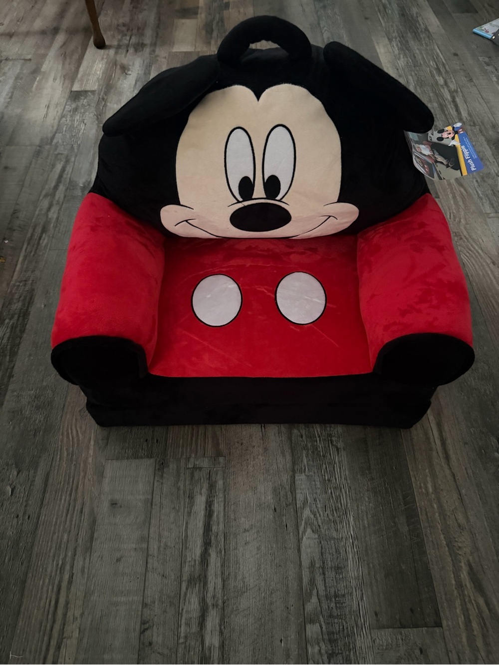 Disney Mickey Mouse Plush Flip Open Kids Sleeper Chair Lounger Red Black